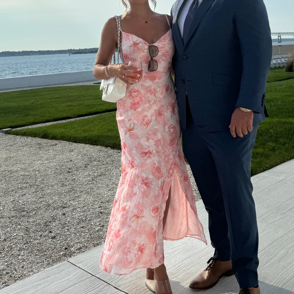 Hello Molly pink long floral dress